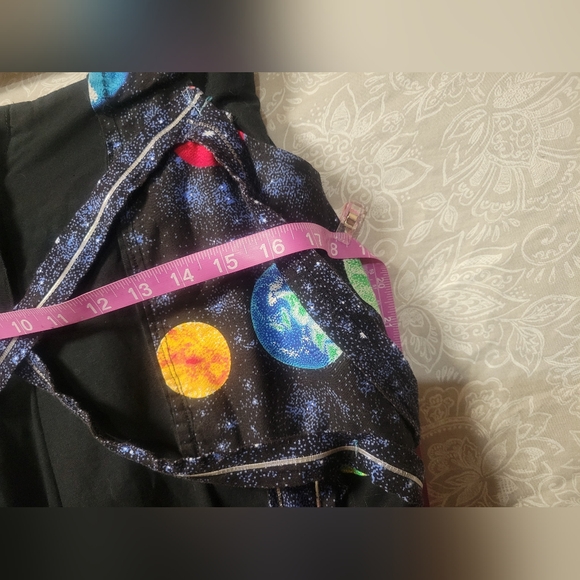 Space themed wide leg OOAK goth raver pants handmade y2k - Picture 4 of 13